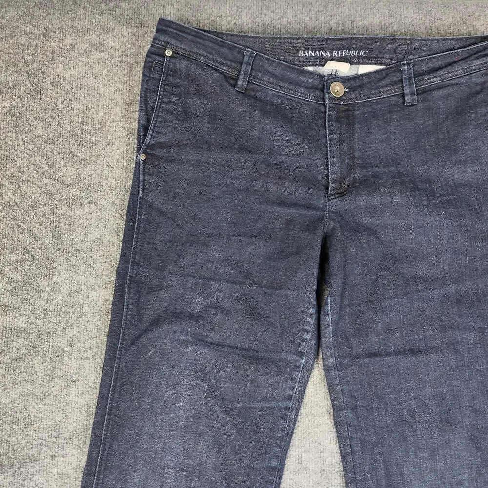 Banana Republic Dark Trouser Jeans Mens 33x34 Blue Dark Wash Straight Denim